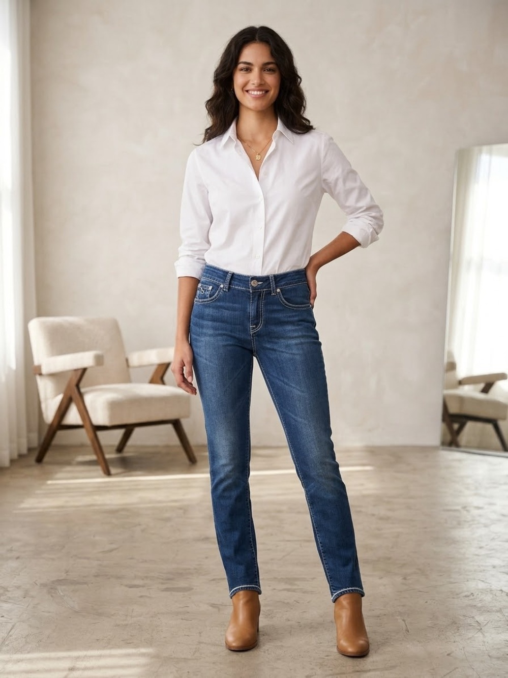 Jacob Cohen Women’s Tailored Jeans Straight Leg Medium Wash Blue Sz 27